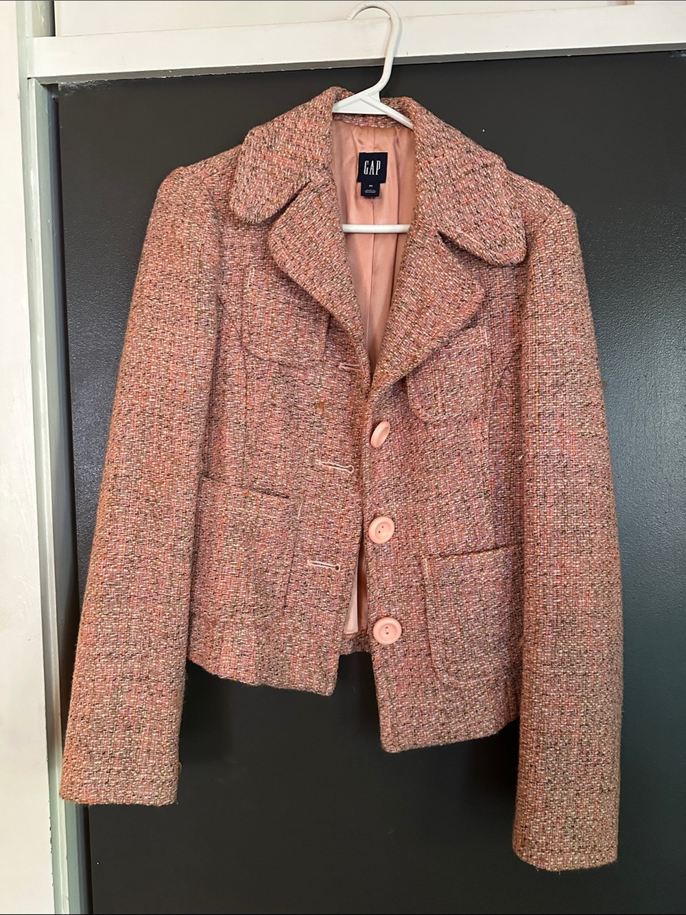 GAP Peach-Pink Tweed Blazer